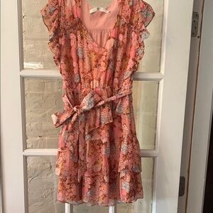 Marie Oliver Silk XS Floral Pink Dress